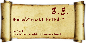 Bucsánszki Enikő névjegykártya