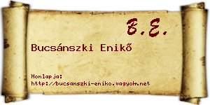 Bucsánszki Enikő névjegykártya
