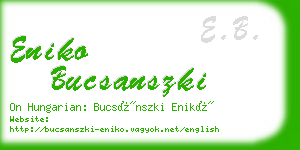 eniko bucsanszki business card